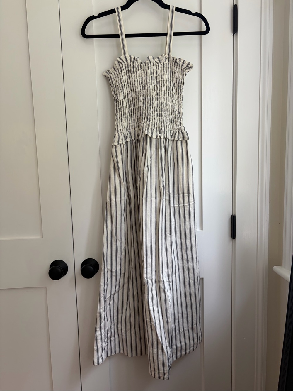 NWOT Women's Universal Thread Woven Maxi Sundress White and Gray Striped Size XS